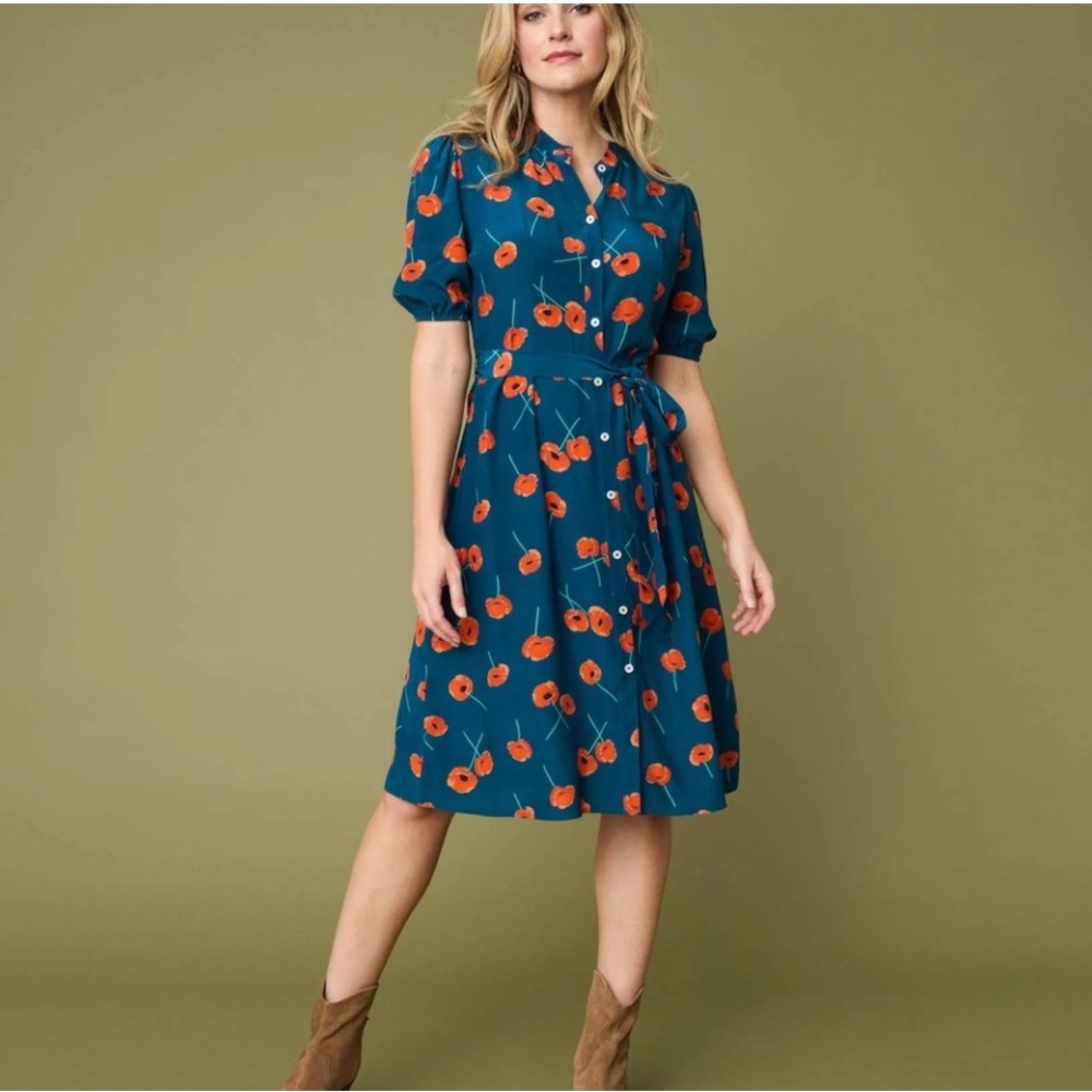 UNTUCKit floral midi shirt dress